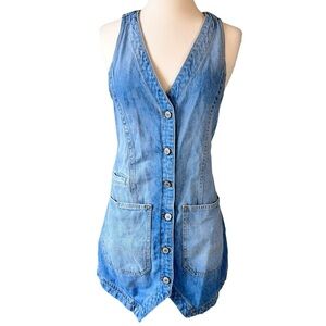 Free People We The Free Out Of Office Vest Dress in Busy Blue